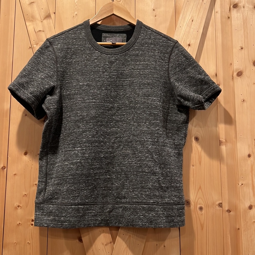 Vince Grey Short Sleeve Sweater Size Large